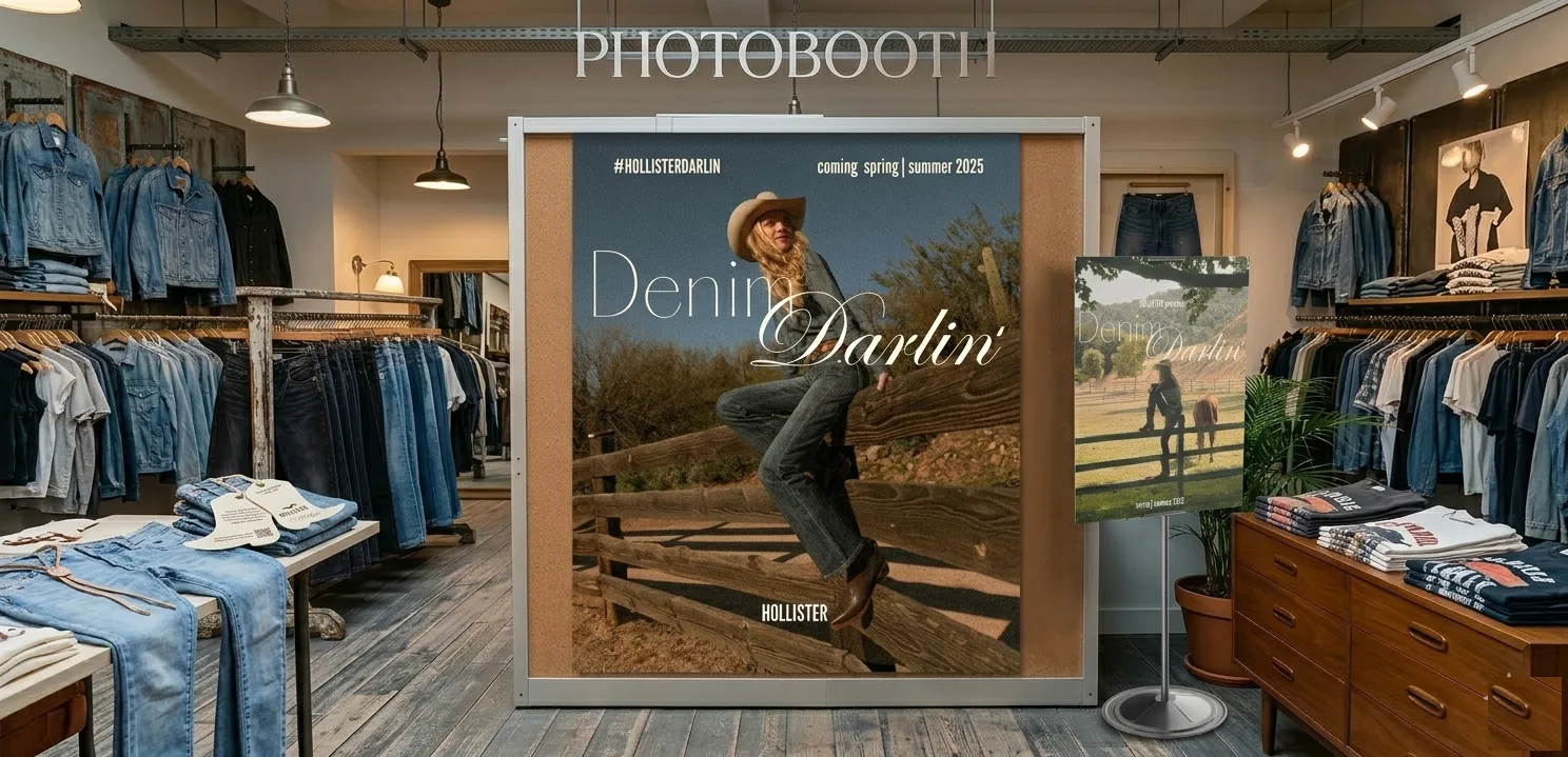 Denim Darlin' photobooth in-store render
