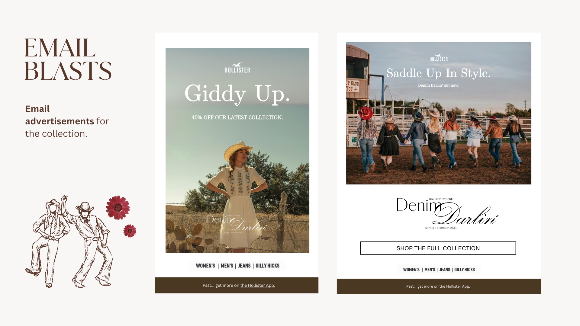 Finalized typography for Denim Darlin' online branding