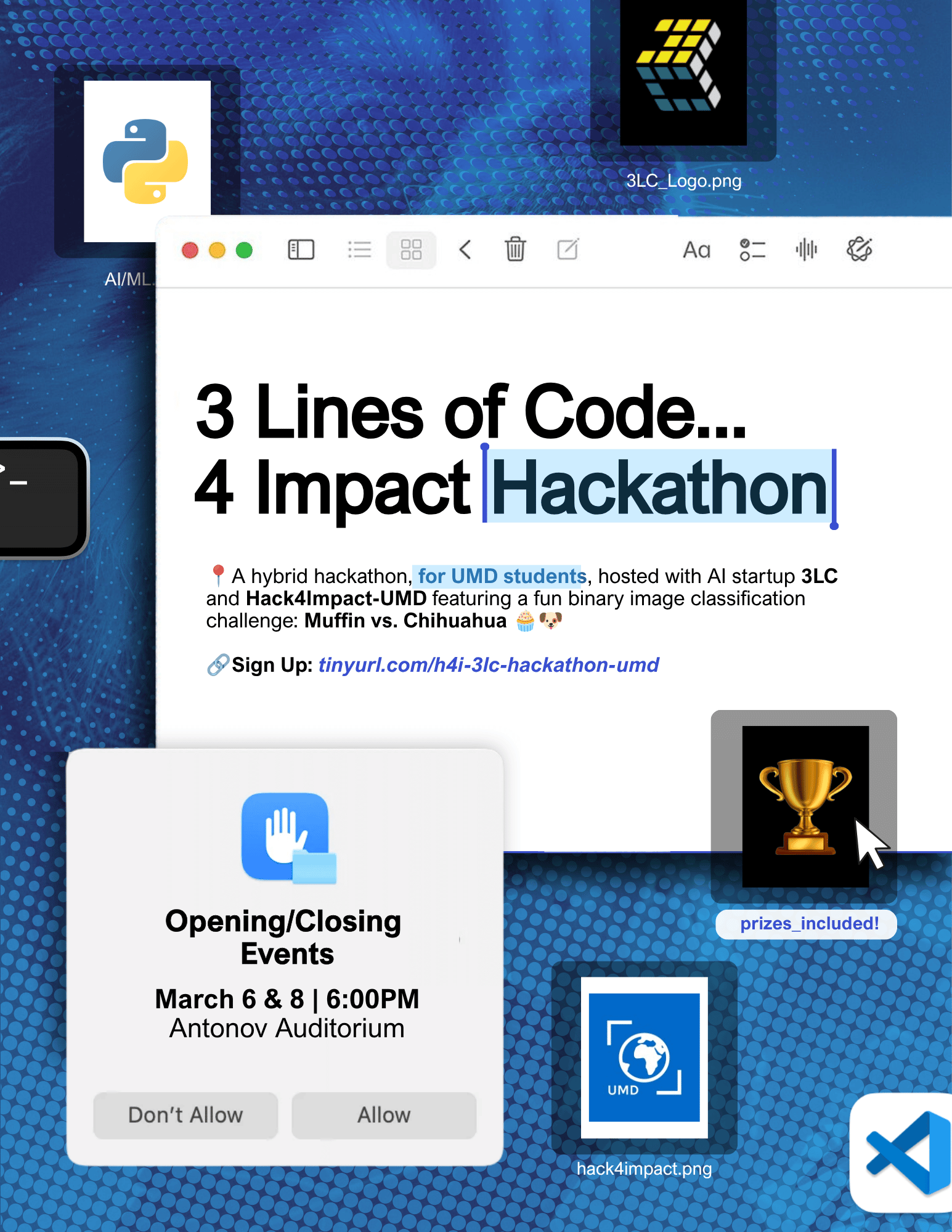 Hack4Impact x AIML Club x 3LC AIML Hackathon graphic