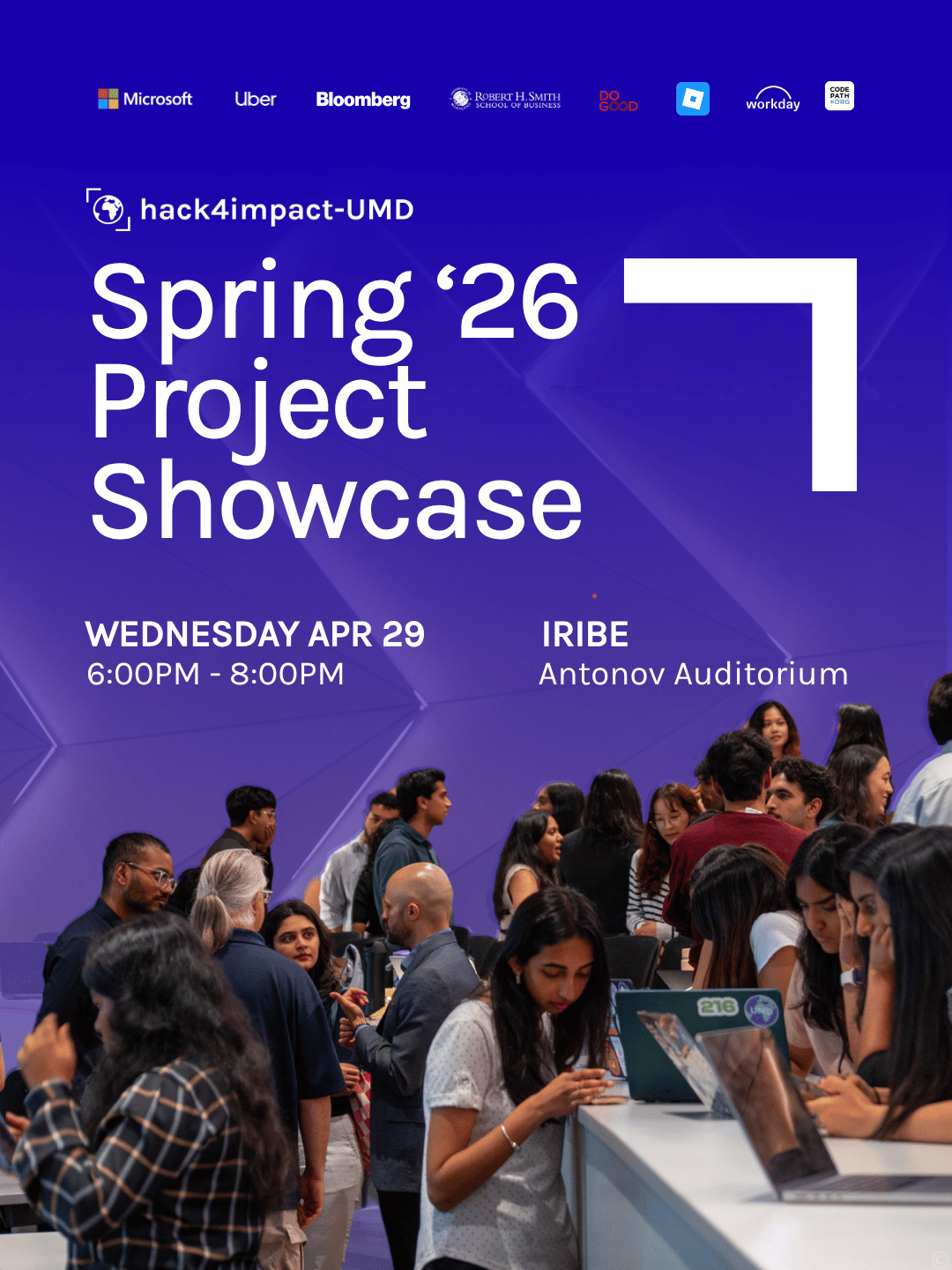 Hack4Impact Fall 25 Project Showcase flyer
