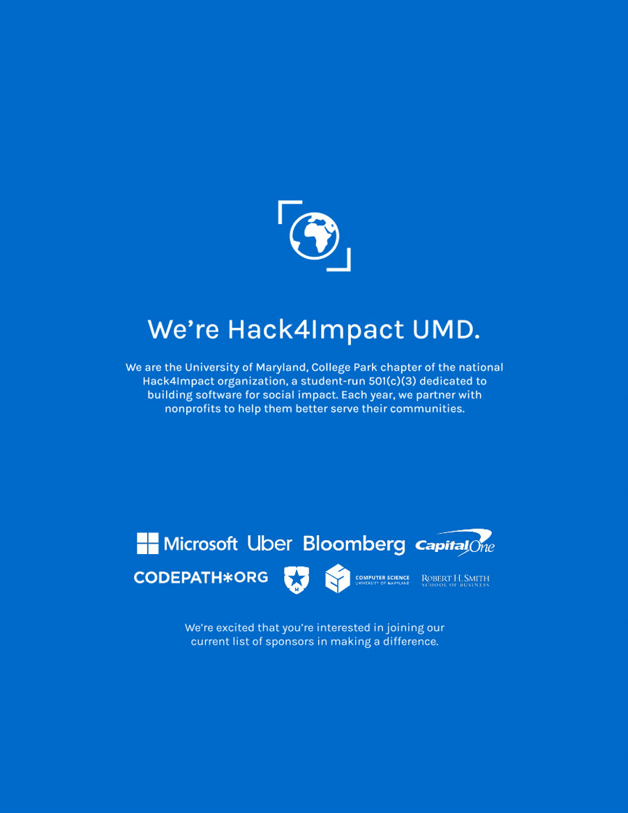 Hack4Impact Sponsorship Brochure page 2
