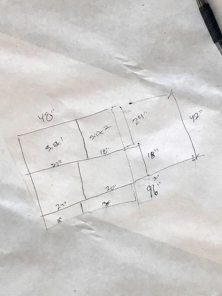 Marked-up cutsheet dimensions