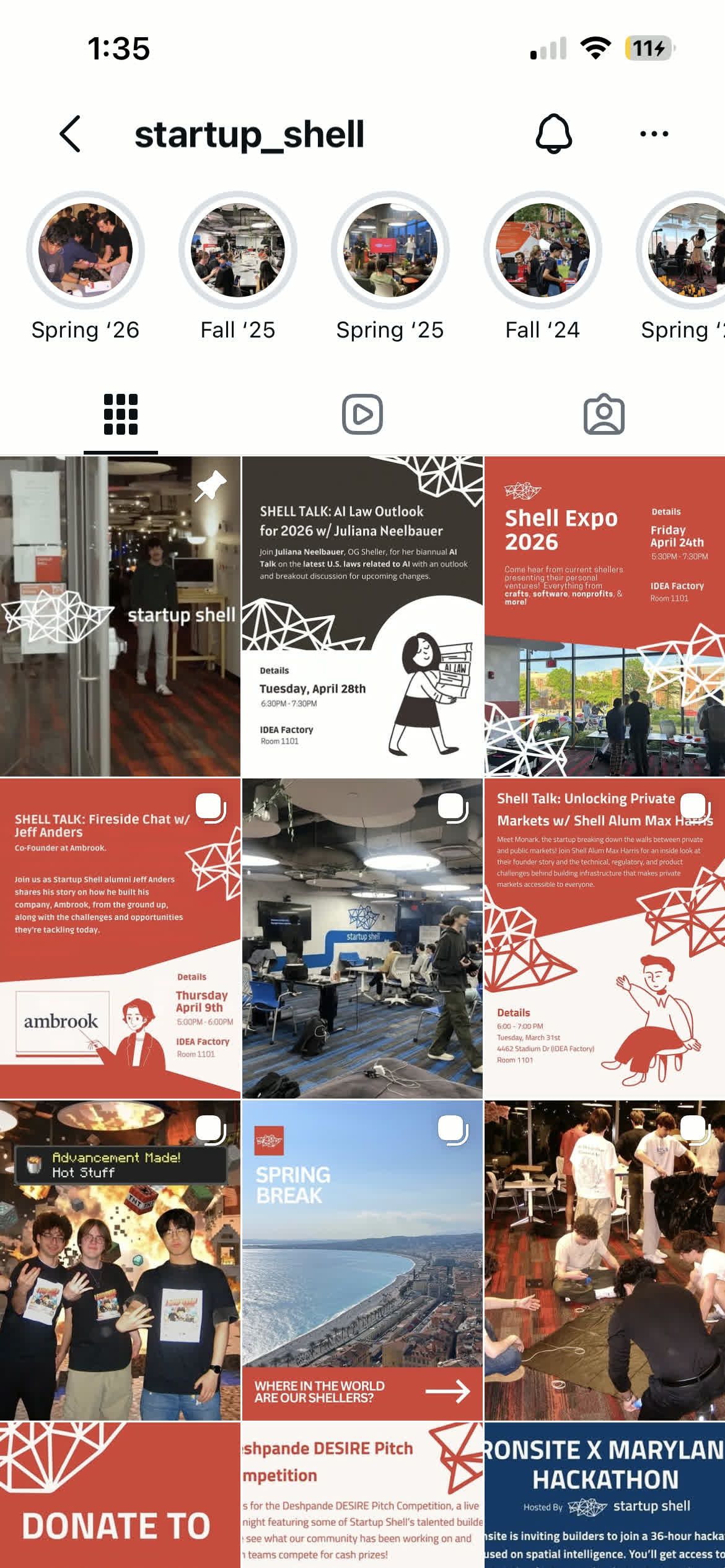 Startup Shell Instagram after, invite graphic only