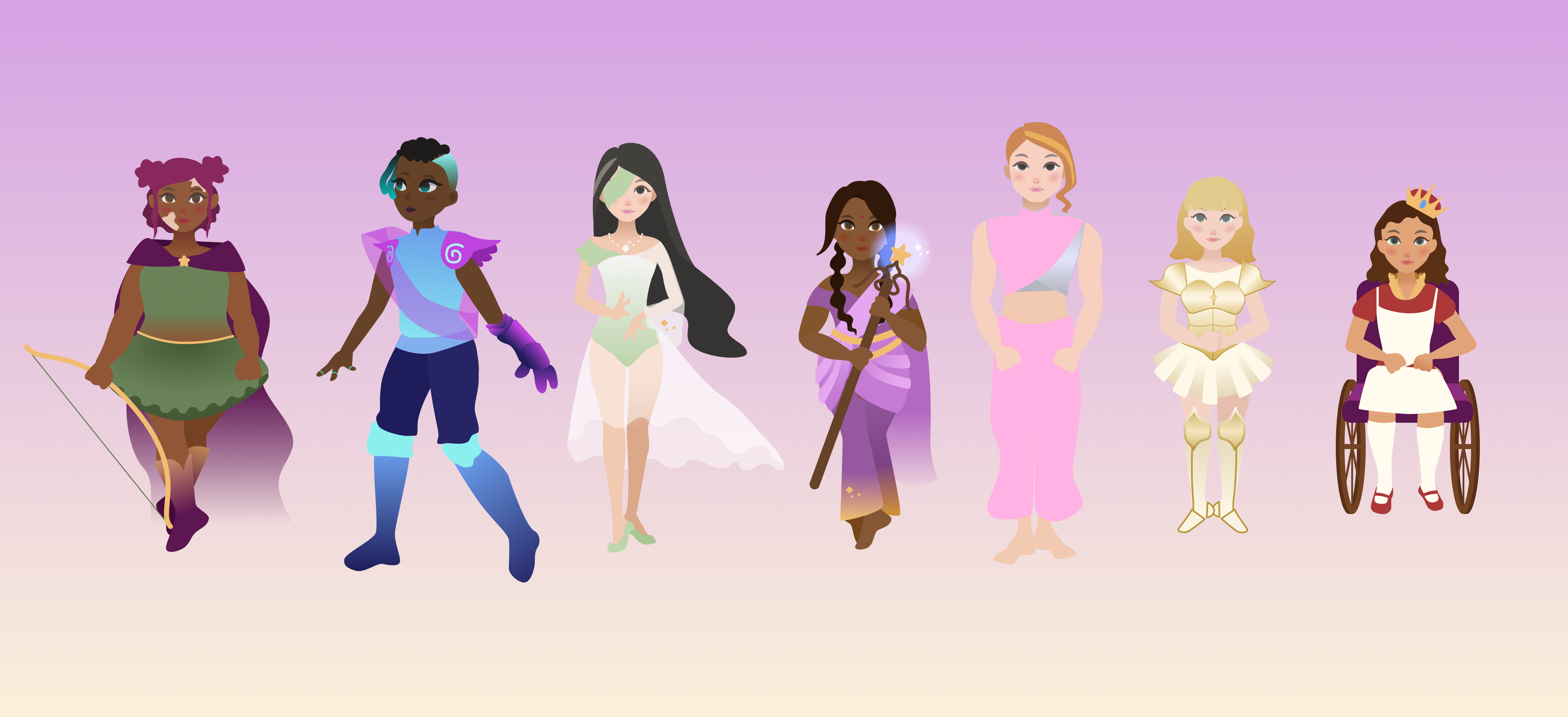 Technica character design — illustrative roster